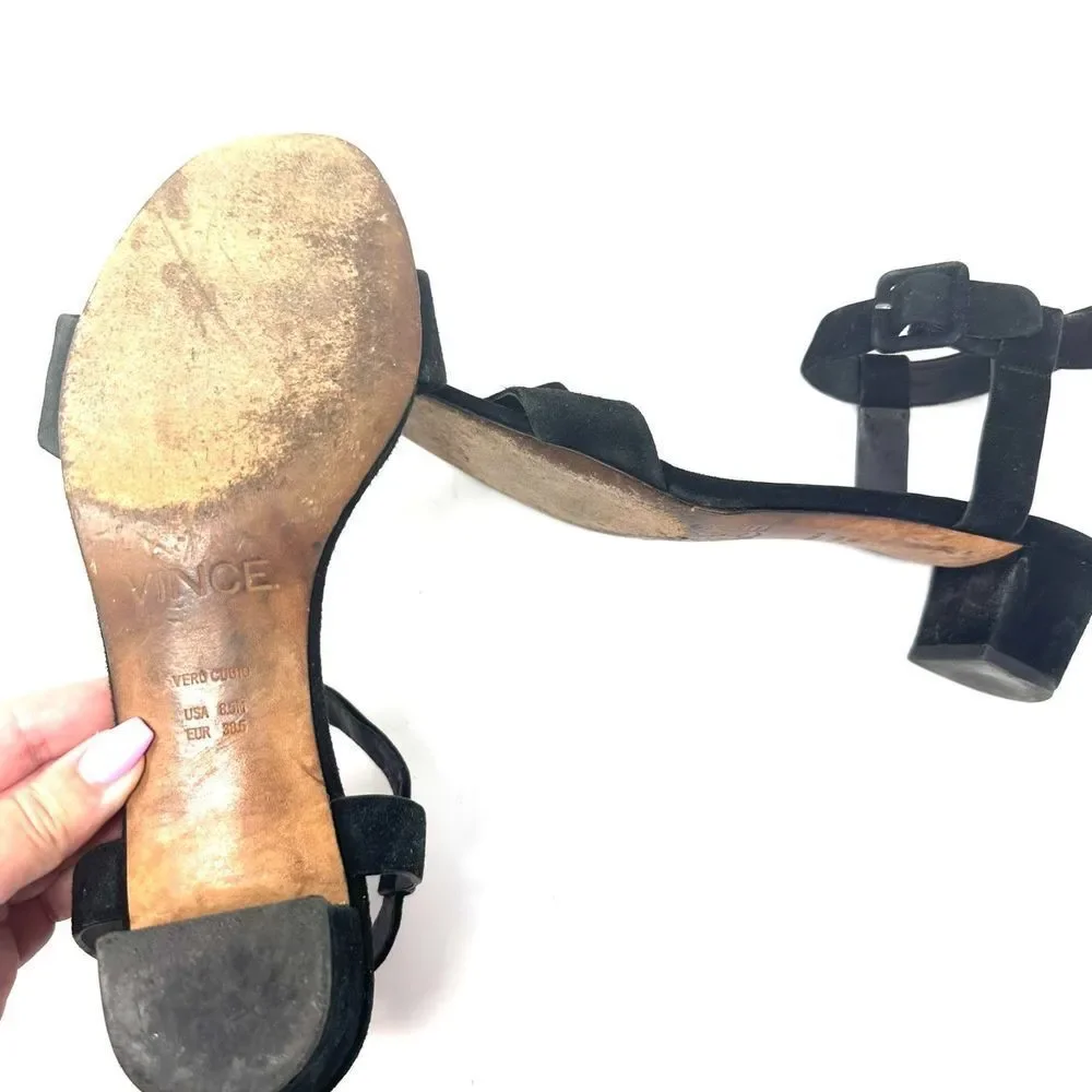 VINCE‎ Rena Suede Ankle Wrap Sandal Sz 8.5